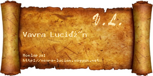 Vavra Lucián névjegykártya